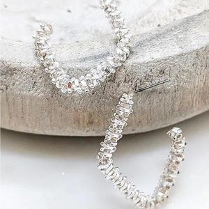 Silver beaded hoop earrings